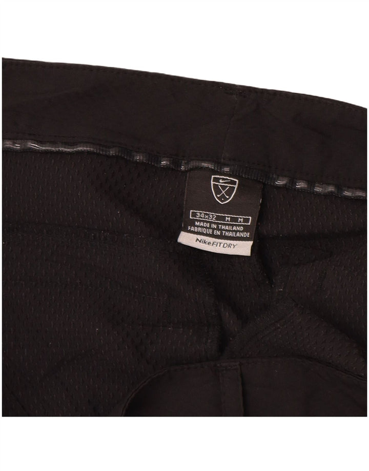 NIKE Mens Straight Casual Trousers W34 L32 Black Polyester