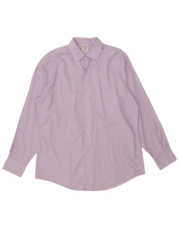 Brooks Brothers Mens Regent Shirt Size 16 1/2 Large Purple Cotton