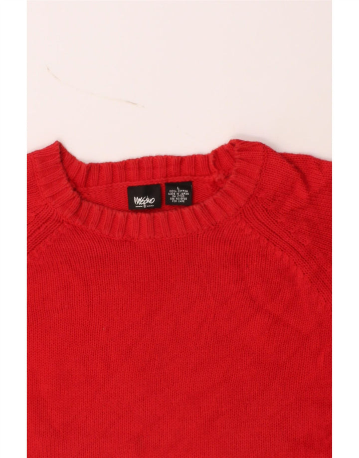 MOSSIMO Womens Crew Neck Jumper Sweater UK 16 Large Red Cotton Vintage Mossimo and Second-Hand Mossimo from Messina Hembry 