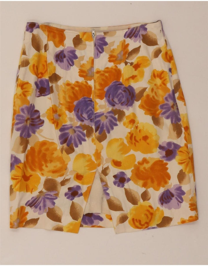 VINTAGE Womens Straight Skirt W28 Medium Multicoloured Floral Vintage Vintage and Second-Hand Vintage from Messina Hembry 