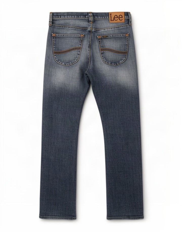 Lee Mens Straight Jeans W32 L28 Blue Cotton