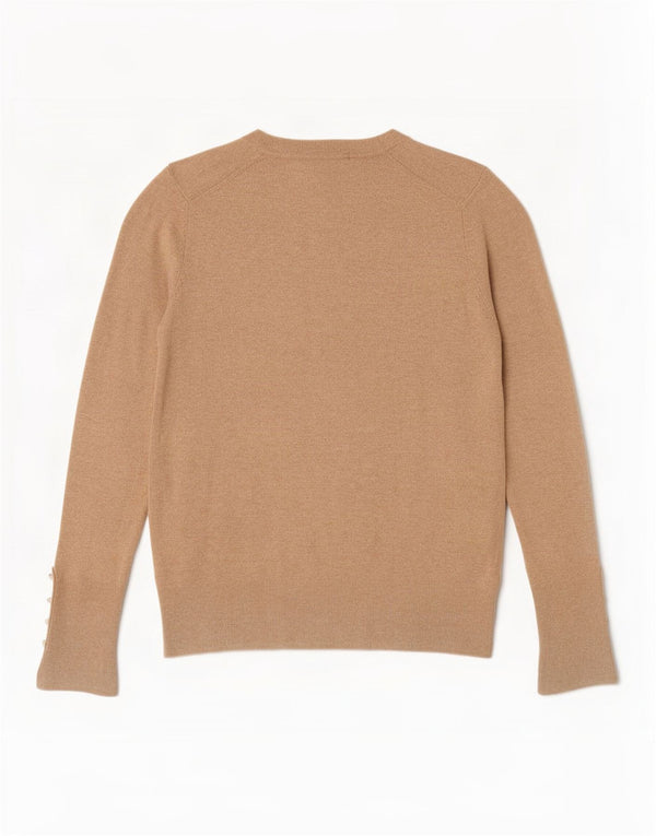 Zara Womens Crew Neck Jumper Sweater UK 12 Medium Beige