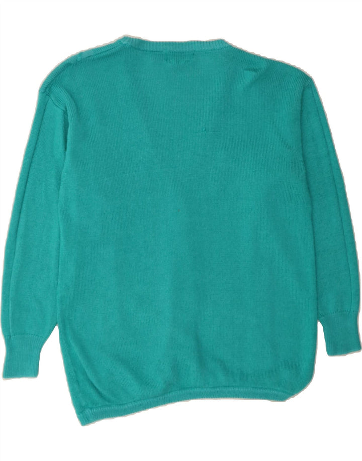TOPLIKE Womens Oversized Cardigan Sweater UK 12 Medium Turquoise Cotton Vintage Toplike and Second-Hand Toplike from Messina Hembry 