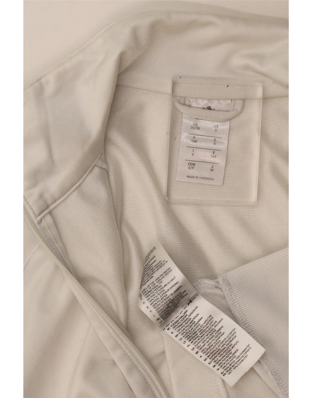 Adidas Mens Tracksuit Top Jacket UK 36/38 Small White Polyester