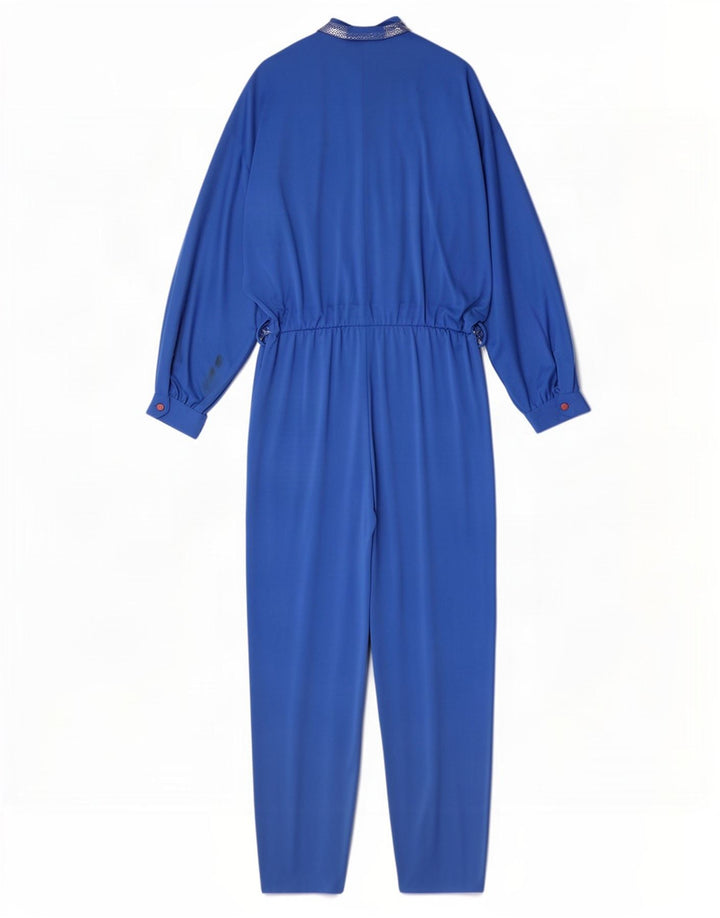 Anna Lugli Womens Jumpsuit IT 42 Medium Blue Geometric Polyester