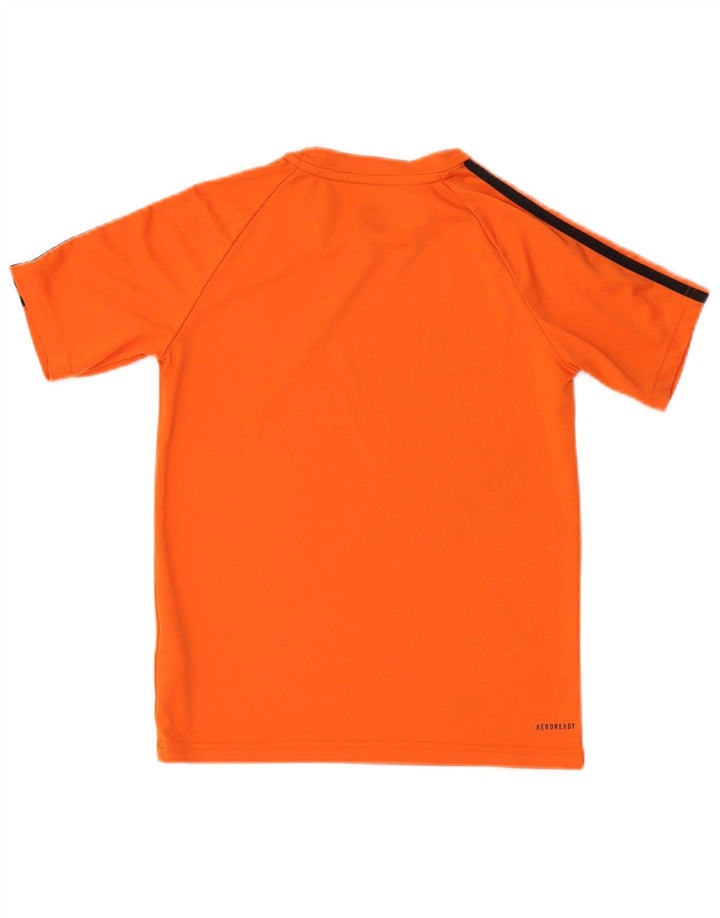 Adidas Boys Aeroready T-Shirt Top 11-12 Years Orange Polyester