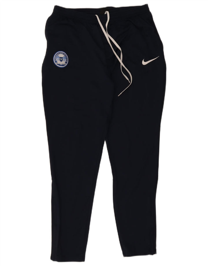 Nike Mens Dri Fit Tracksuit Trousers Large Navy Blue Polyester