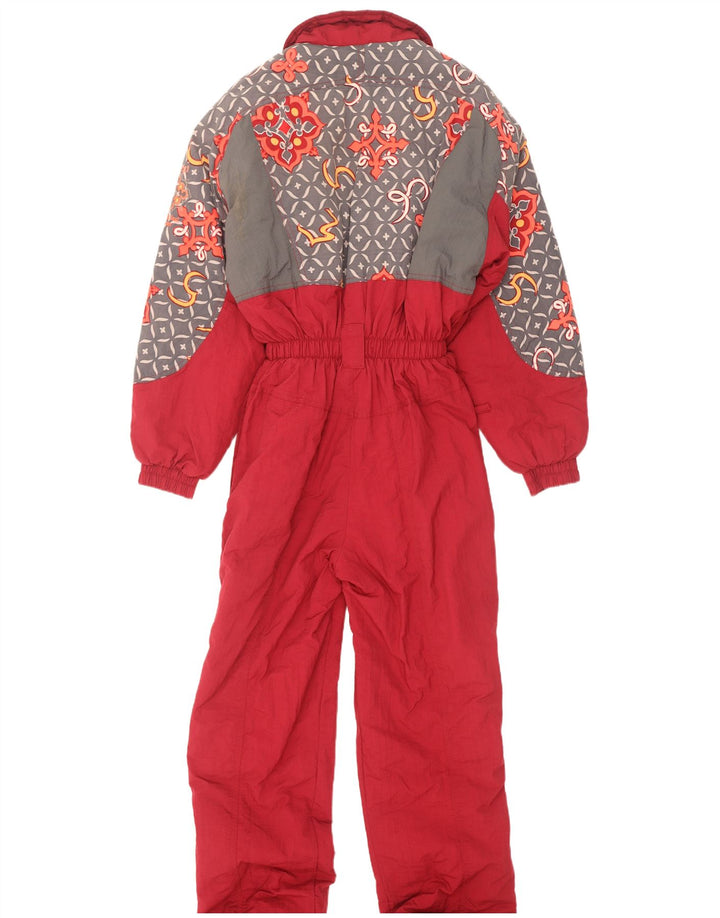 X-Cape Womens Ski Jumpsuit UK 10 Small Red Geometric Nylon