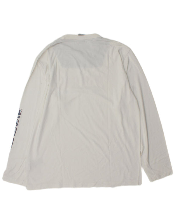 Nike Mens Graphic Top Long Sleeve UK 39/41 Medium White Cotton