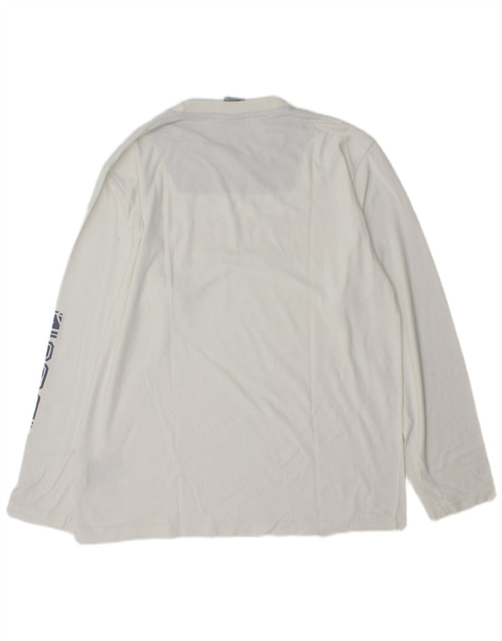 Nike Mens Graphic Top Long Sleeve UK 39/41 Medium White Cotton