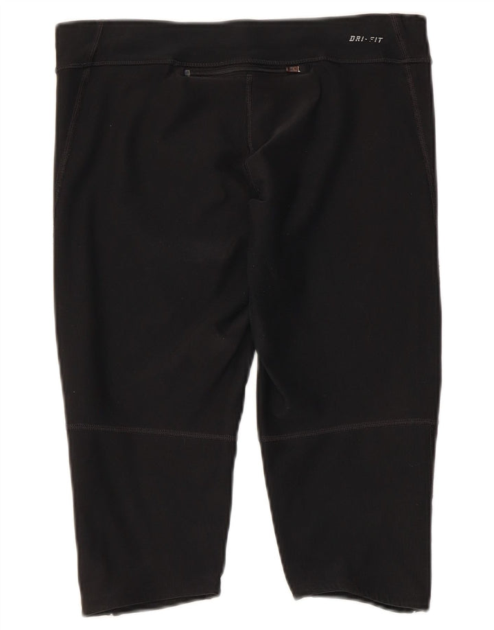NIKE Womens Dri Fit Capri Leggings UK 12 Medium  Black Polyester