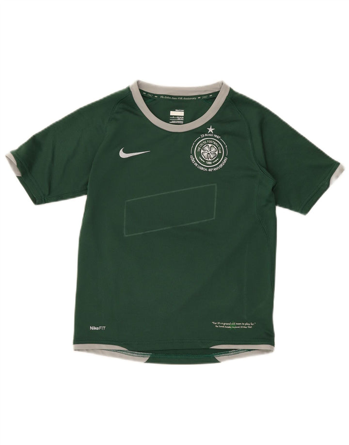 NIKE Boys Graphic T-Shirt Top 8-9 Years Small Green