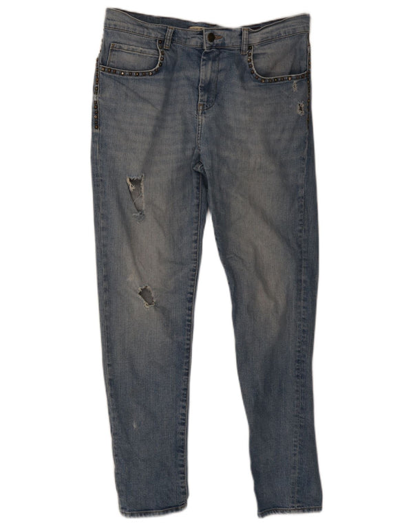 Zara Womens Trafaluc Distressed Slim Jeans EU 38 Small W28 L28 Blue