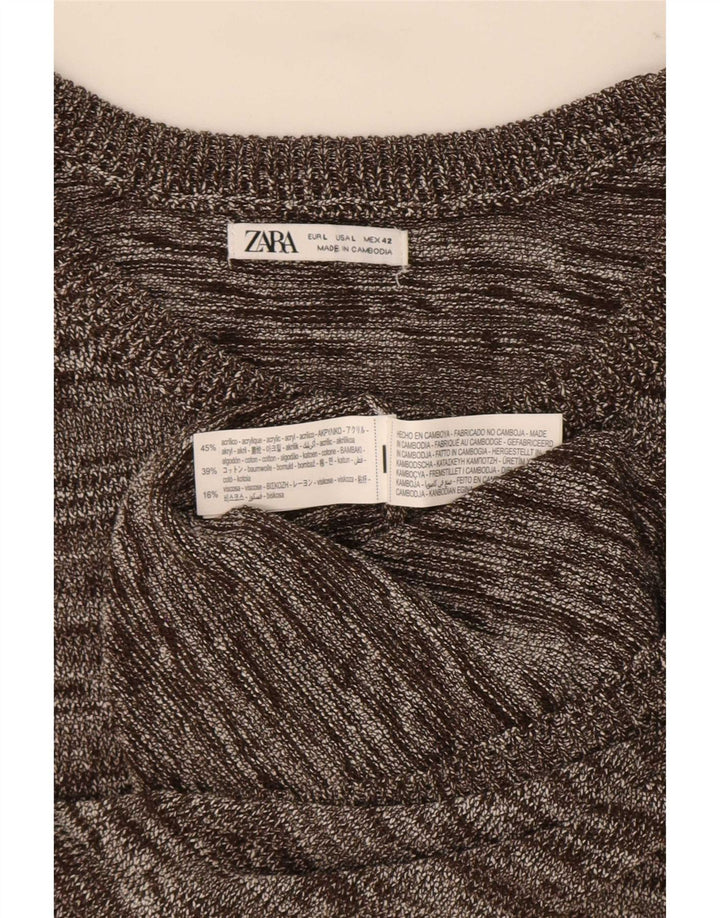 Zara Mens Vest Tank Top Large Grey Flecked Acrylic