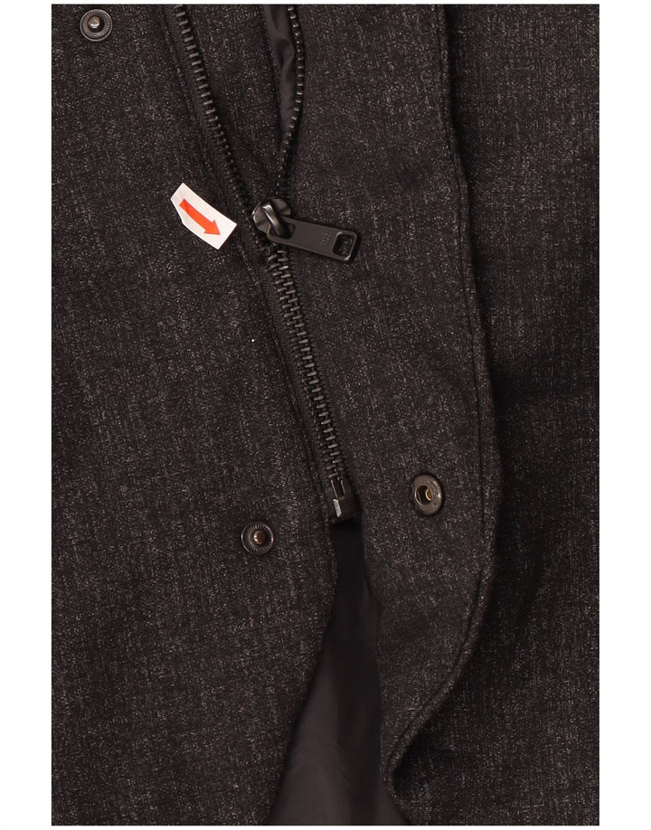 ZARA Mens Padded Coat UK 40 Large Black Polyester