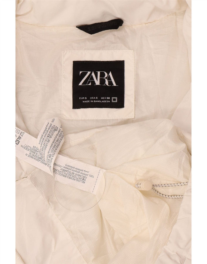 Zara Mens Loose Fit Padded Jacket UK 36 Small White Polyester