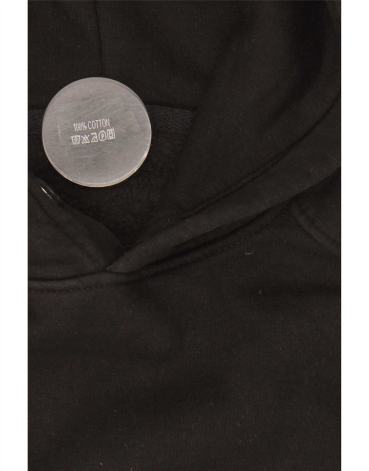 Essential Mens Graphic Hoodie Jumper Medium Black Cotton