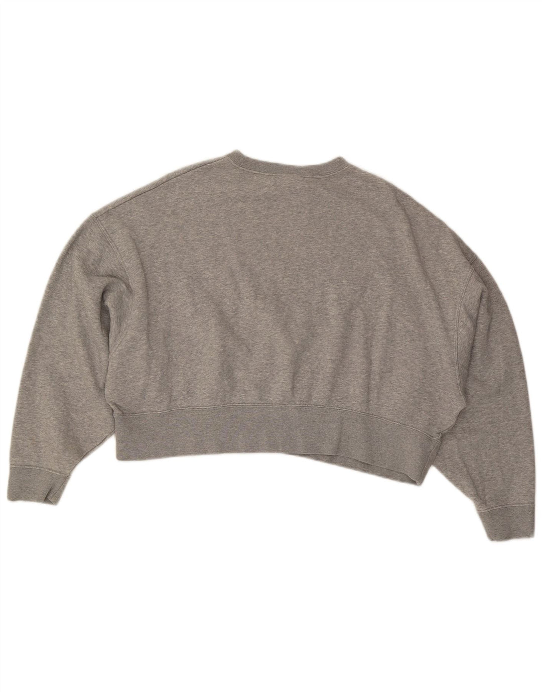 NIKE Womens Oversized Crop Sweatshirt Jumper UK 10 Small Grey Cotton