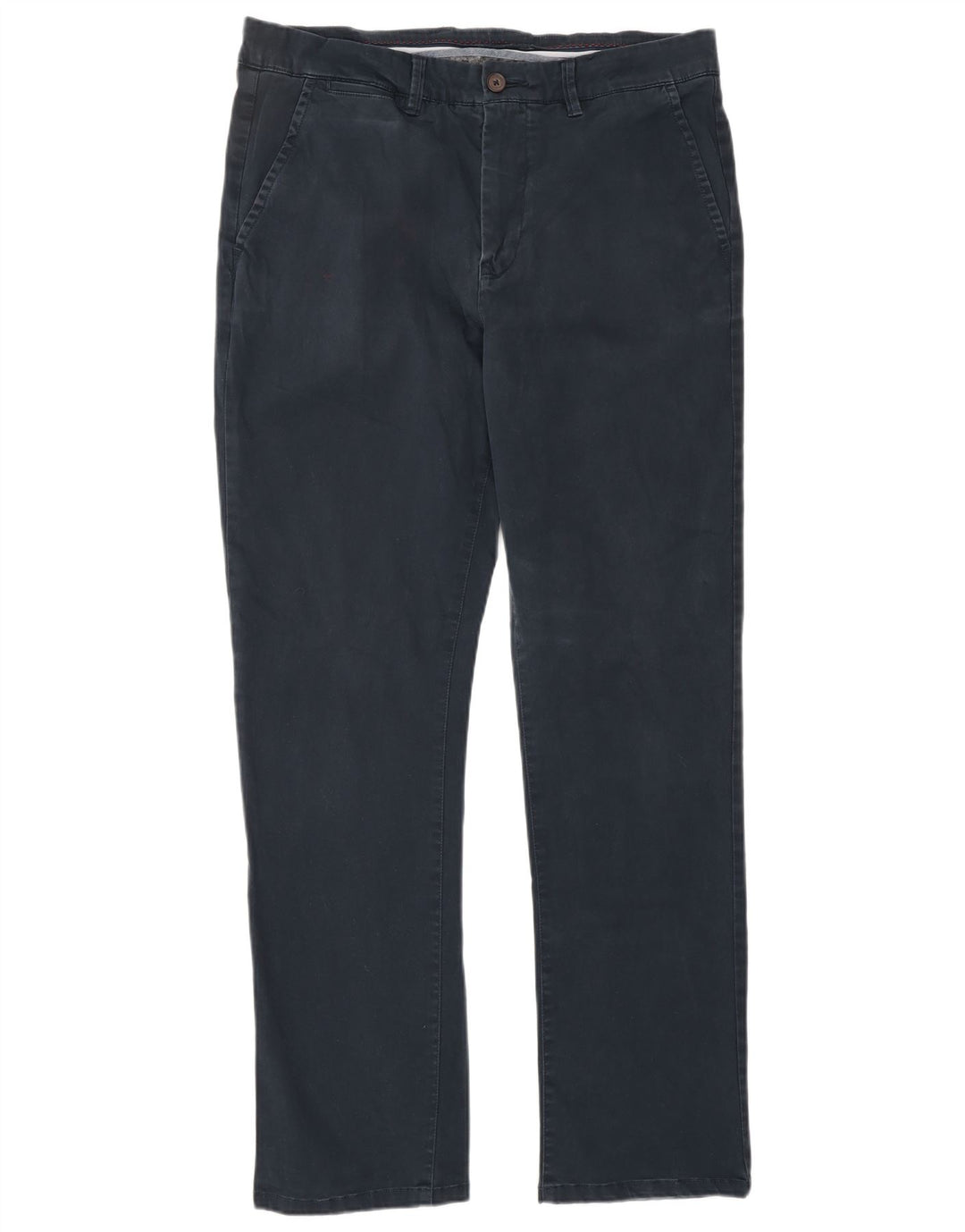 CREW CLOTHING Mens Straight Chino Trousers W34 L32  Navy Blue