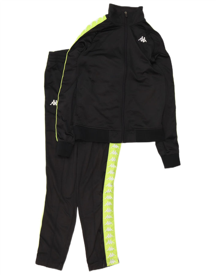 KAPPA Boys Graphic Full Tracksuit 15-16 Years  Black Colourblock Polyester