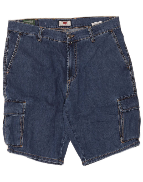 Carrera Mens 618 Denim Cargo Shorts W34 Large Blue Cotton