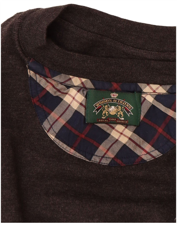 WOODS & IRONS Mens Sweatshirt Jumper XL Brown