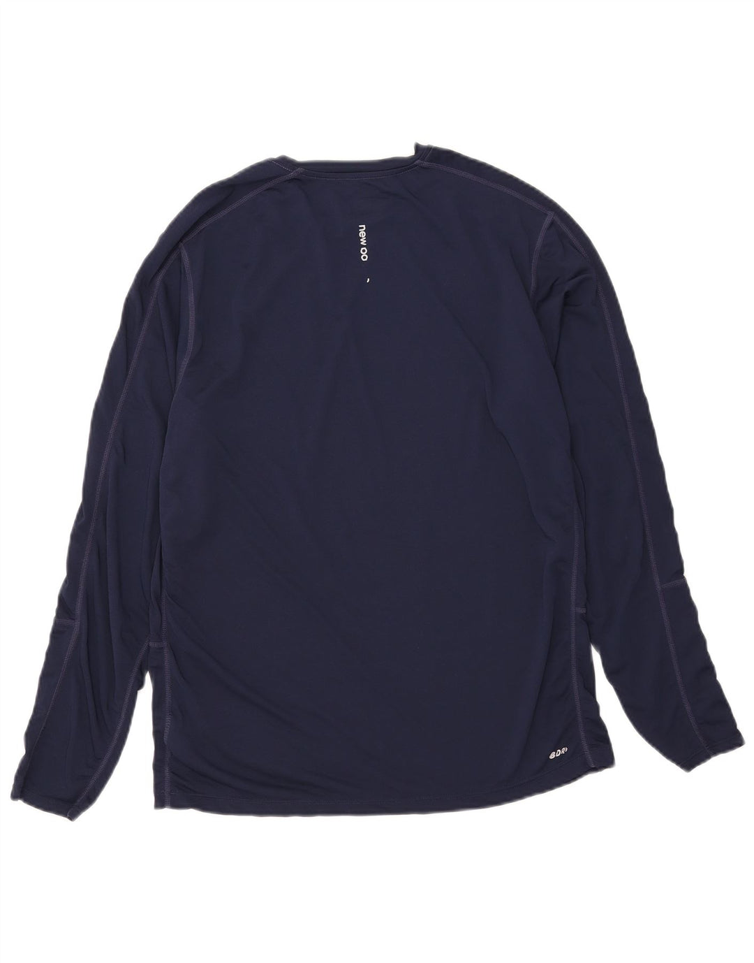 New Balance Mens Graphic Top Long Sleeve Large Navy Blue Polyester