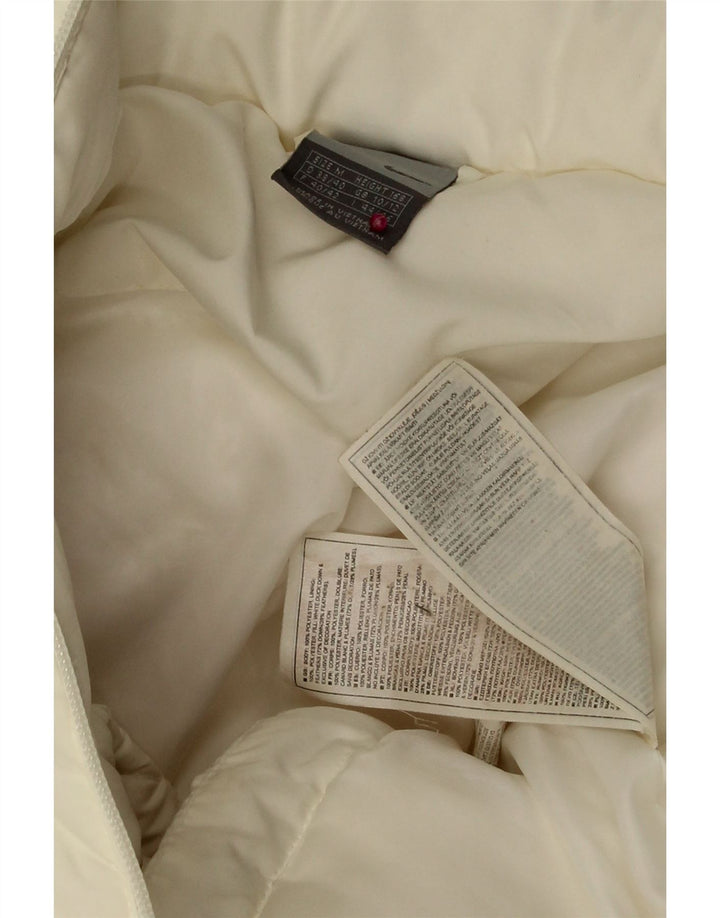 NIKE Womens Hooded Padded Jacket UK 10/12 Medium White Polyester