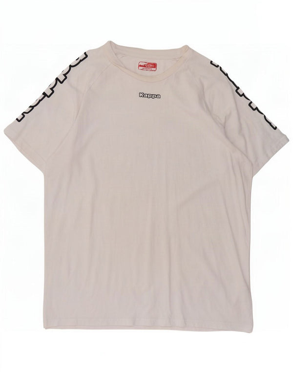Kappa Mens Graphic T-Shirt Top XL White Cotton