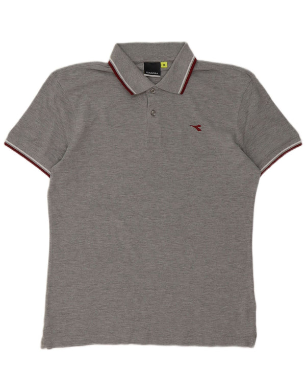 Diadora Mens Regular Fit Polo Shirt Medium Grey Cotton