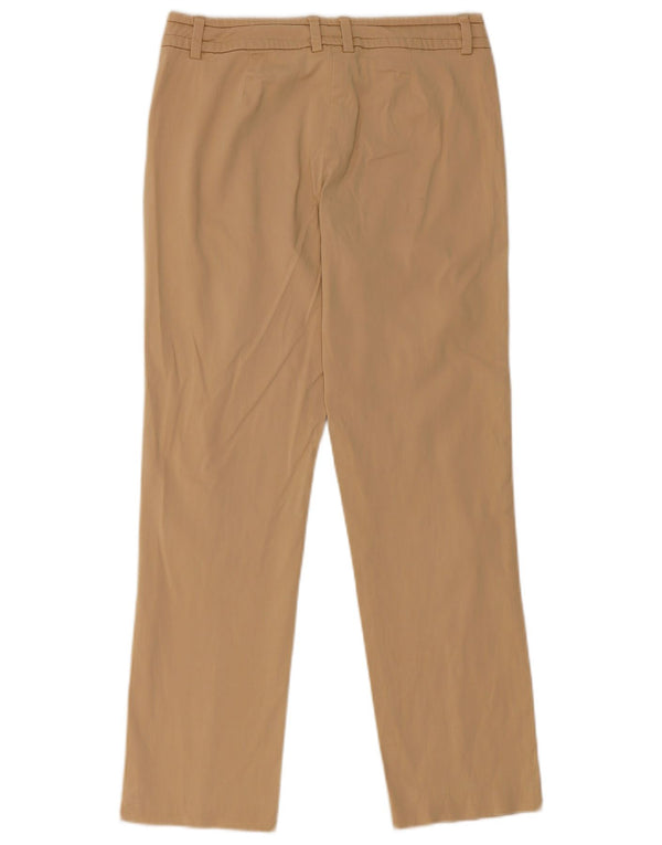 TRUSSARDI Womens Straight Casual Trousers IT 42 Medium W28 L27 Beige