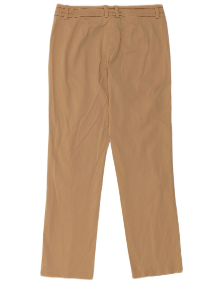 TRUSSARDI Womens Straight Casual Trousers IT 42 Medium W28 L27 Beige