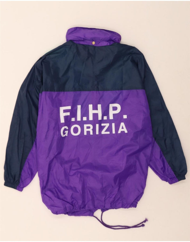 CAPT. COOK Mens Graphic Rain Jacket UK 36 Small Purple Colourblock Vintage Capt. Cook and Second-Hand Capt. Cook from Messina Hembry 