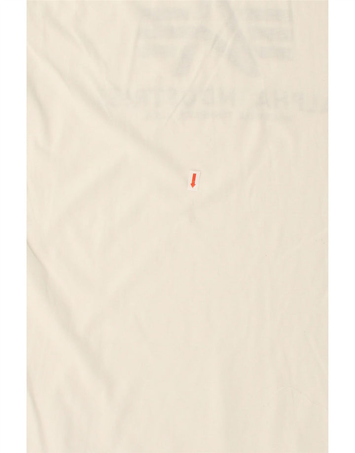 ALPHA INDUSTRIES Mens Graphic T-Shirt Top Medium White Cotton Vintage Alpha Industries and Second-Hand Alpha Industries from Messina Hembry 