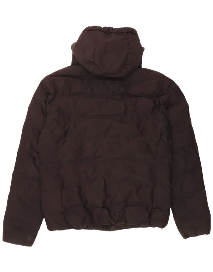 Superdry Mens Hooded Padded Jacket UK 40 Large Black Polyester