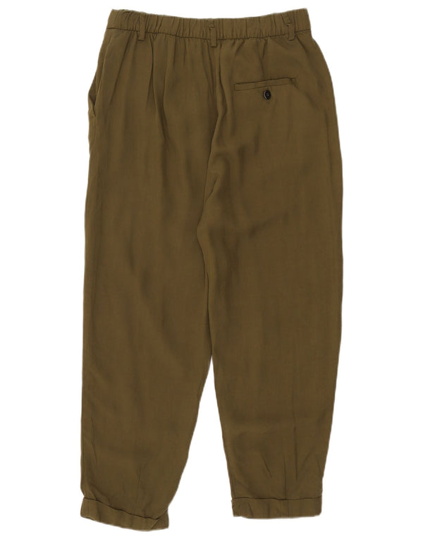 Zara Womens Loose Fit Cropped Trousers Medium W28 L23 Khaki