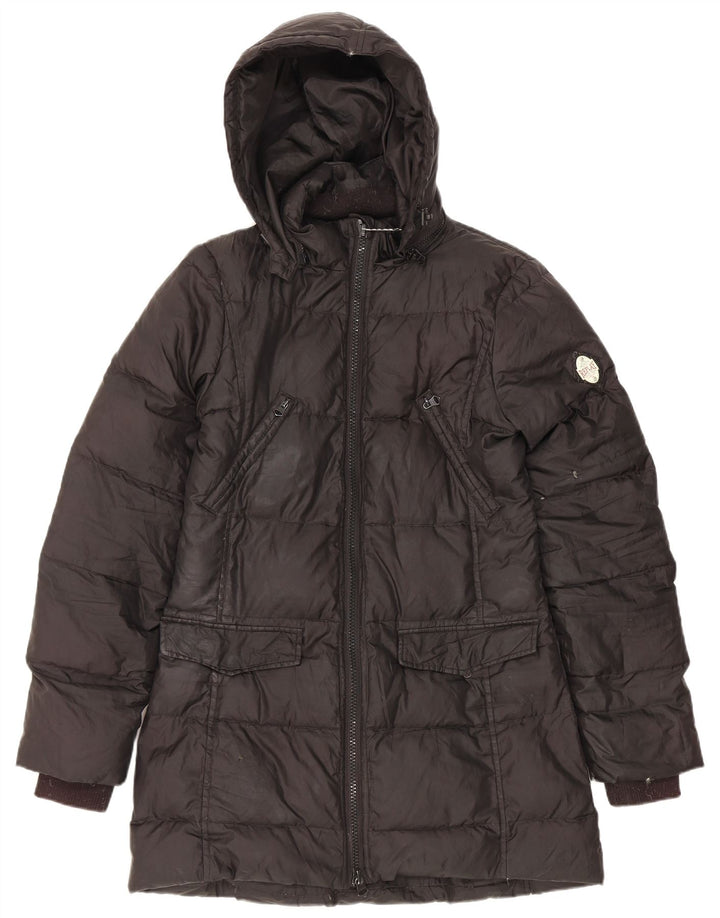 Replay Womens Hooded Padded Coat UK 14 Large Black Polyester
