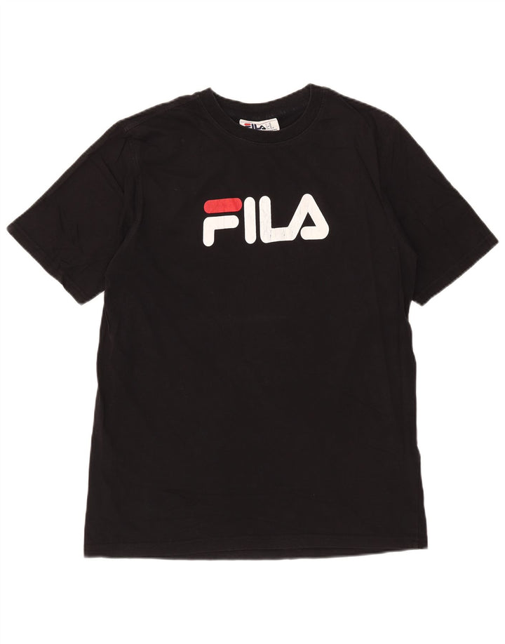 Fila Mens Graphic T-Shirt Top Medium Black Cotton