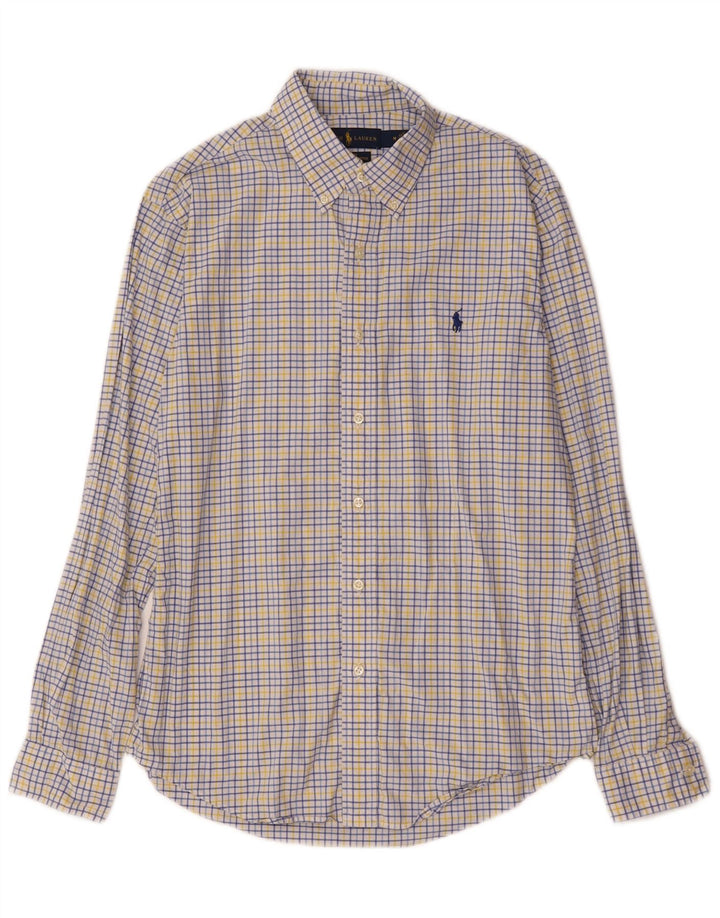 Ralph Lauren Mens Slim Fit Shirt Medium White Check Cotton
