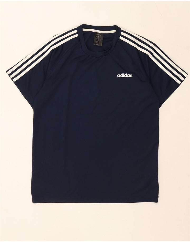 ADIDAS Mens Climalite T-Shirt Top Medium Navy Blue Polyester