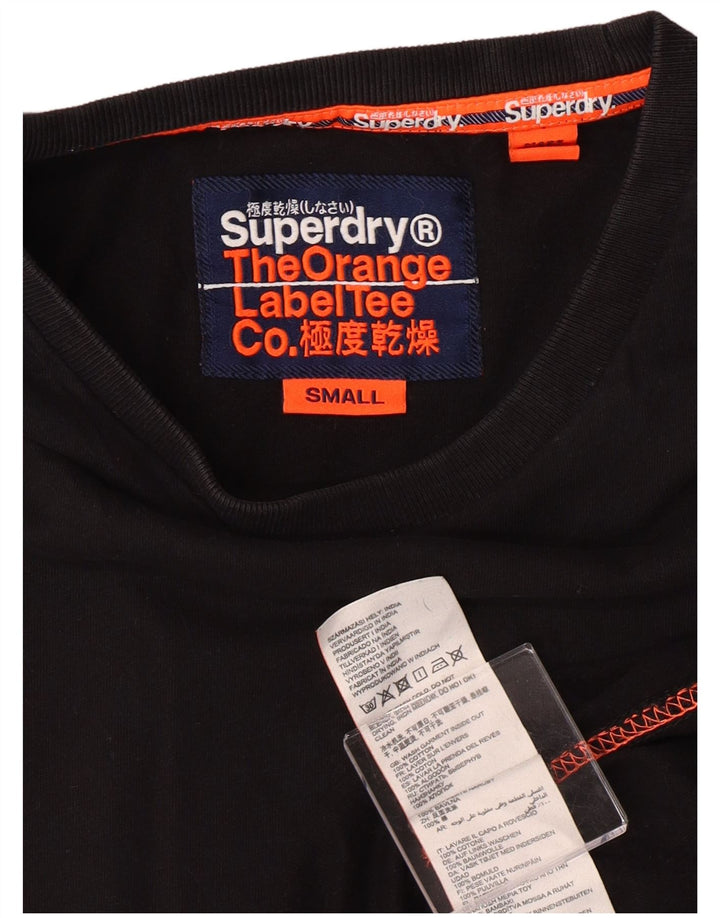 Superdry Mens T-Shirt Top Small Black Cotton