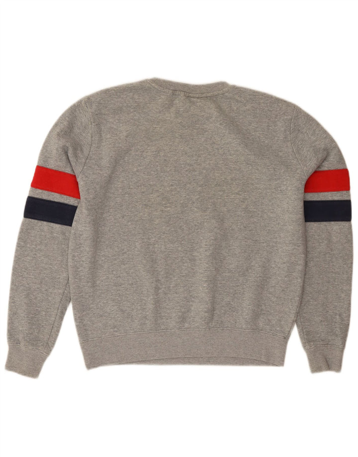 FILA Womens Graphic Sweatshirt Jumper UK 14 Medium Grey Colourblock