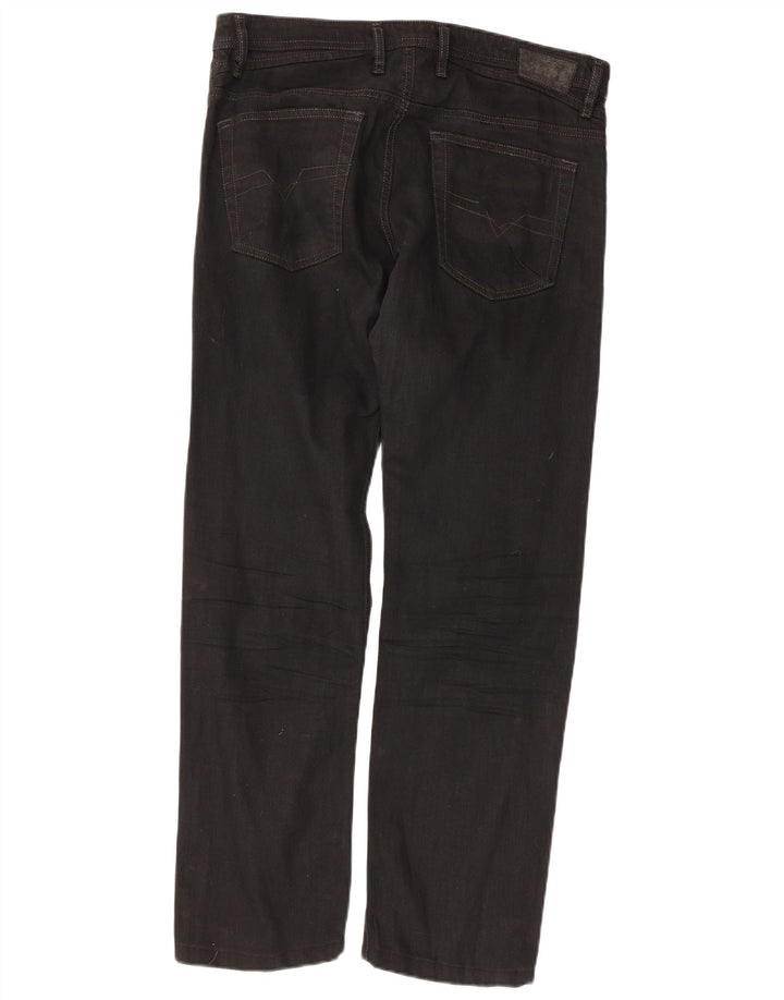 Diesel Mens Straight Jeans W33 L29 Black Cotton