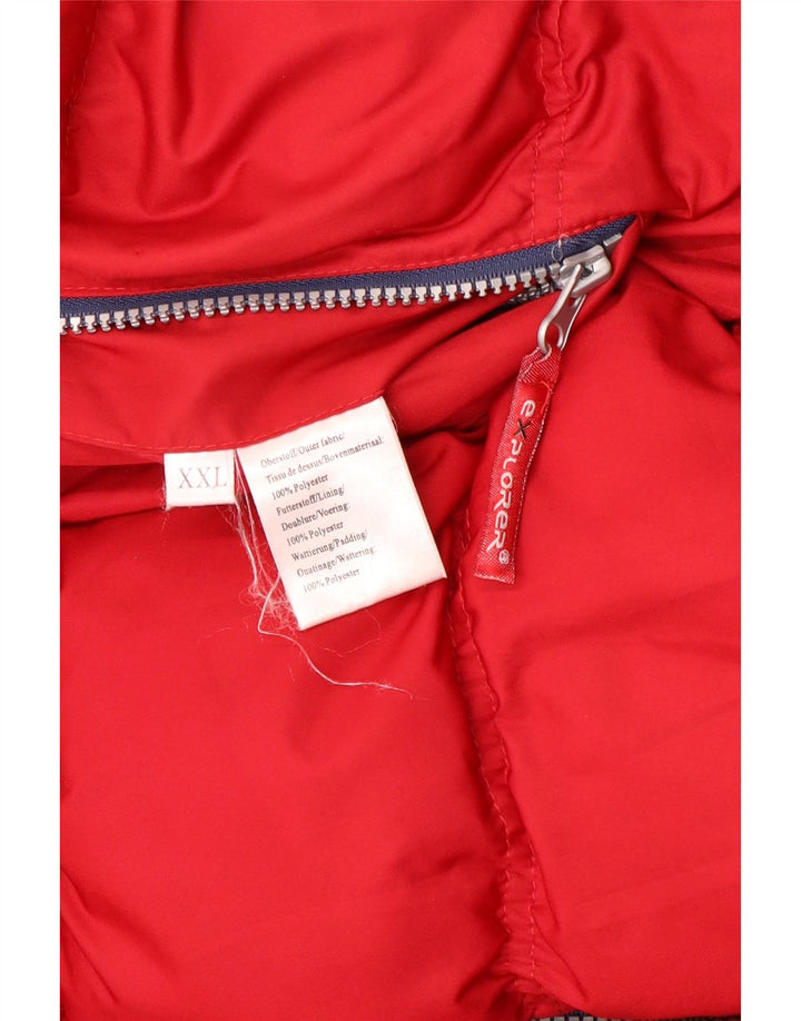 Explorer Mens Reversible Padded Jacket UK 44 2XL Red Polyester