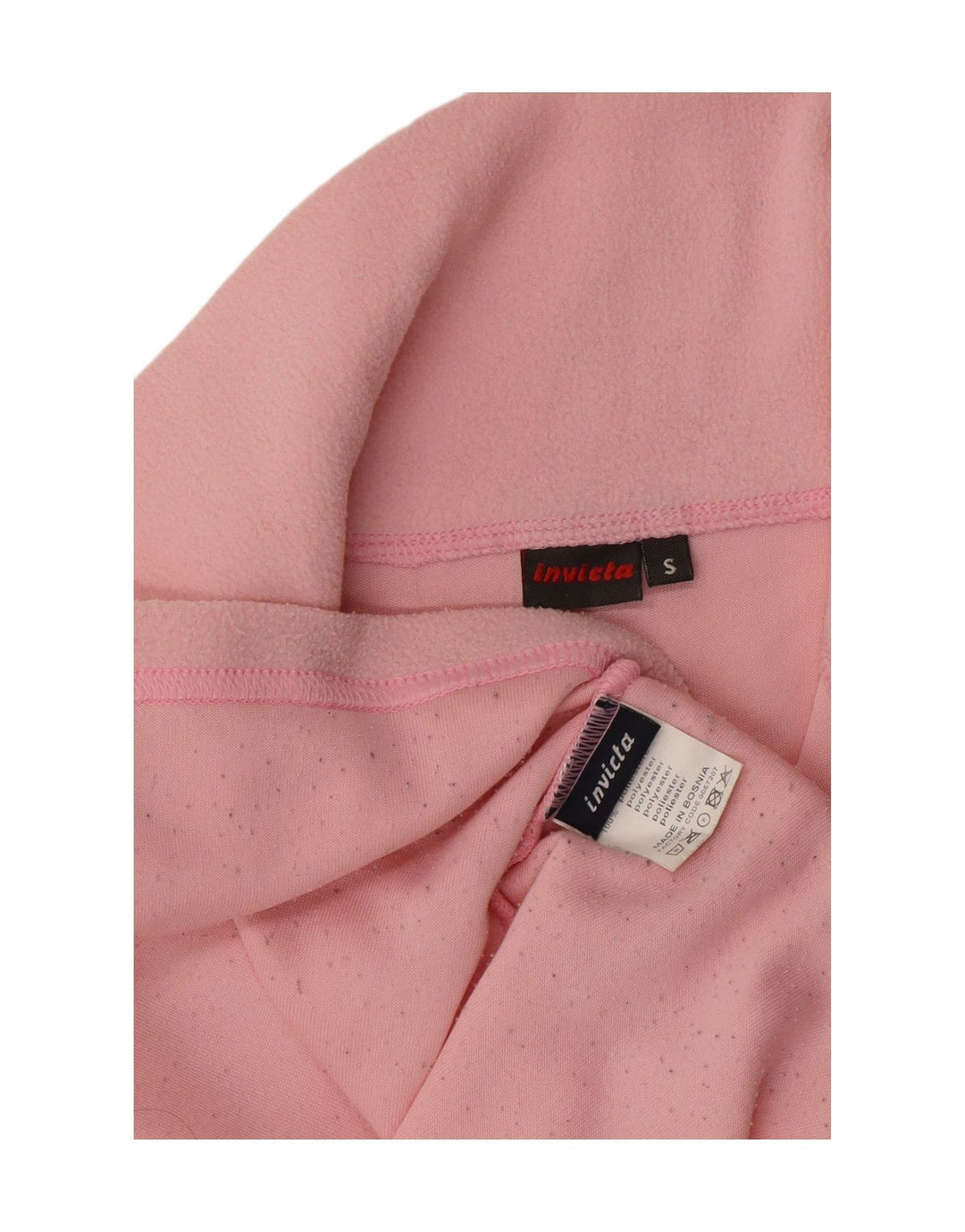 INVICTA Womens Zip Neck Fleece Jumper UK 10 Small Pink Polyester
