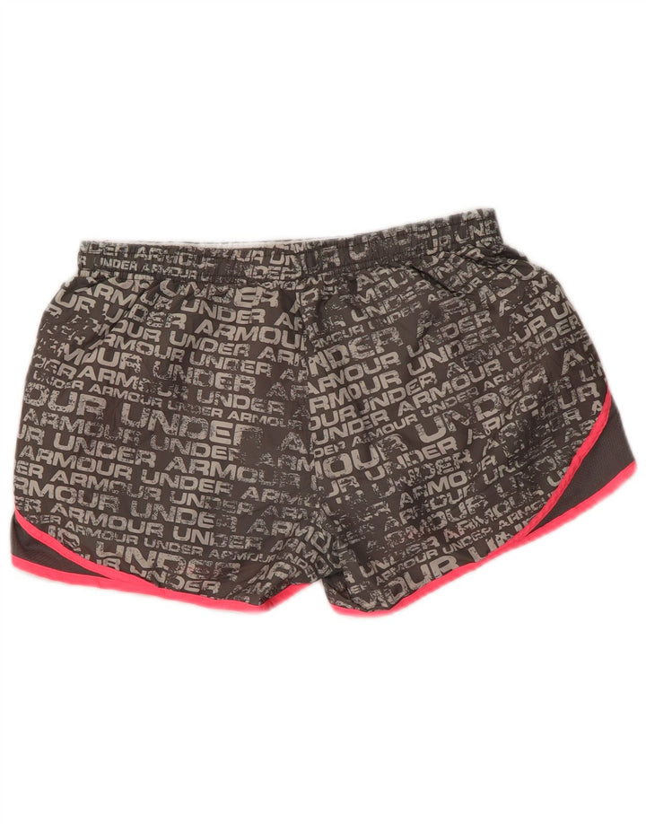 UNDER ARMOUR Womens Heat Gear Graphic Sport Shorts UK 14 Medium  Grey