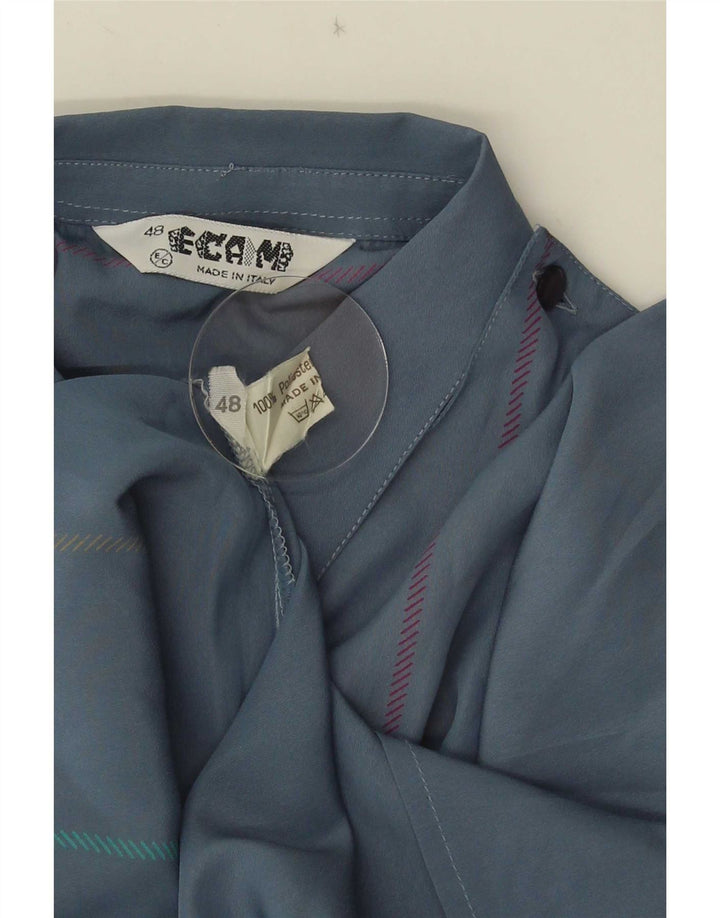 Vintage Womens Pullover Shirt IT 48 XL Blue Striped Polyester