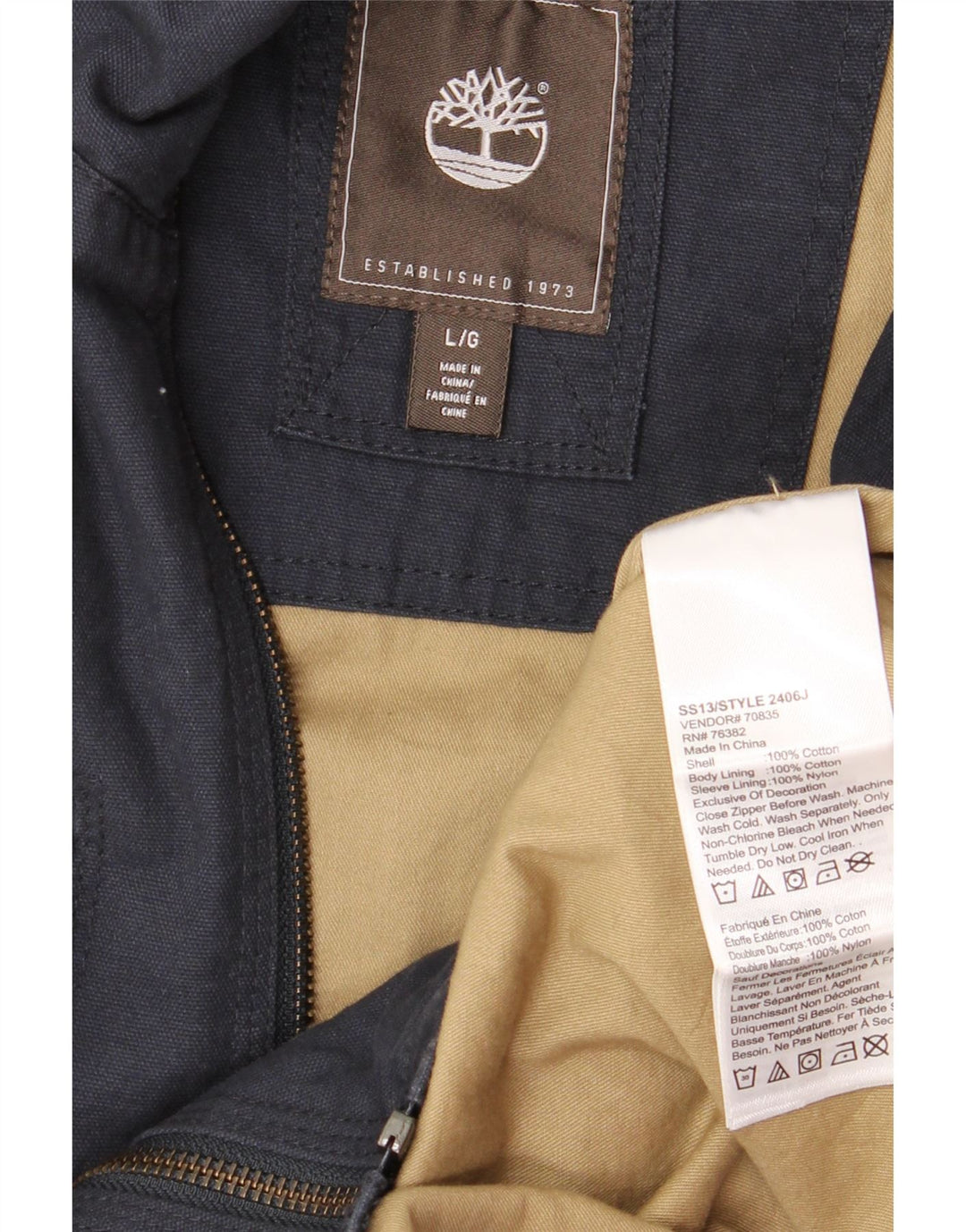 TIMBERLAND Mens Utility Jacket UK 40 Large Navy Blue Cotton