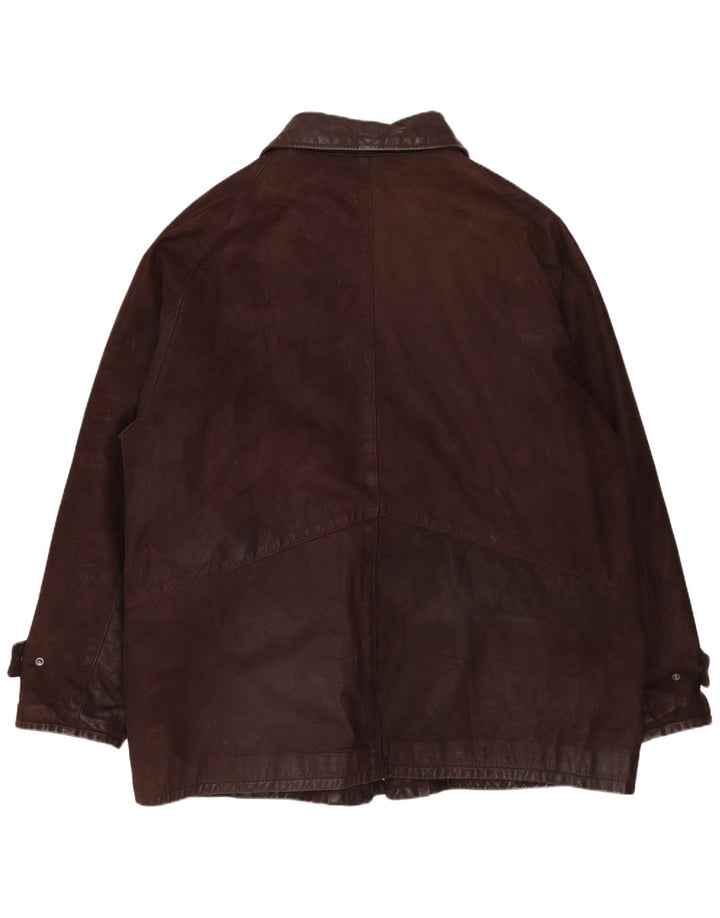 VINTAGE Mens Leather Jacket UK 42 XL Brown Leather