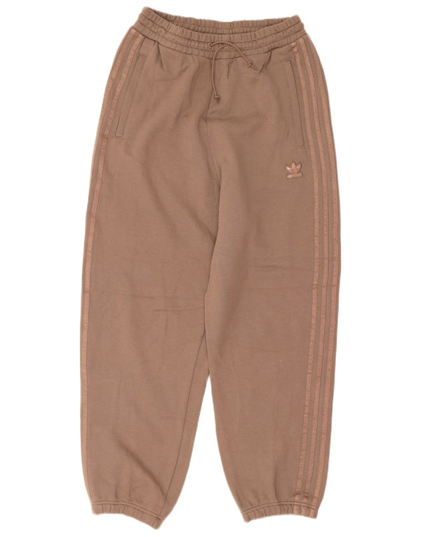 Adidas Womens Tracksuit Trousers Joggers UK 12 Medium Beige Cotton